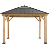 Zedernholz Gazebo pirin in Anthrazit - 336cm x 336cm von SUNJOY