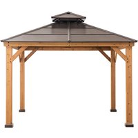 Zedernholz Gazebo paps in Braun - 335cm x 335cm von SUNJOY