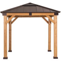 Zedernholz Gazebo rapi in Braun - 273cm x 273cm von SUNJOY