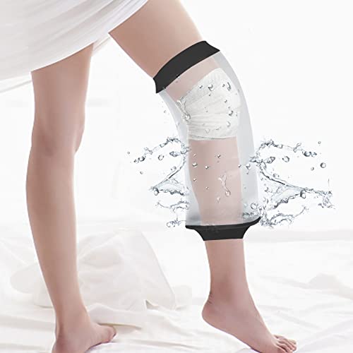 SUPERNIGHT Waterproof Cast Cover for Shower, PICC Line Covers for Knee, Watertight Reusable Cast Protector for Leg Surgeries Wound Bandage Black von SUPERNIGHT