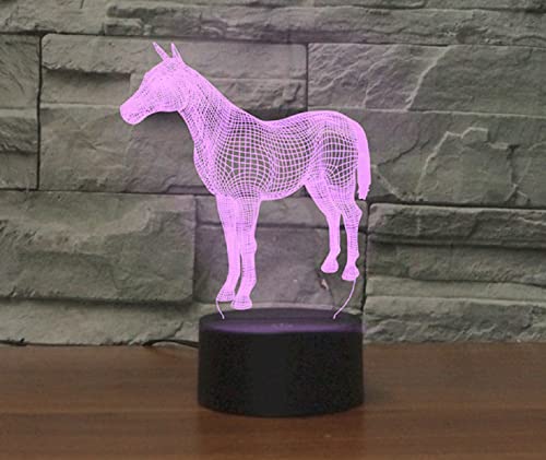 SUPERRUIDALONG 3D Das Pferd Nachtlicht 7/16 Farbwechsel LED-Fernbedienung Tischlampe Acryl flache ABS-Basis USB-Dekoration Geburtstag Weihnachten Geschenke von SUPERRUIDALONG