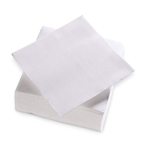 Surlys - Papierservietten, 2-lagig, Farbe Weiß, Watte-Servietten, Ecolabel-zertifiziert, 24 Packungen mit je 100 Servietten, 38 x 38 cm von SURLYS