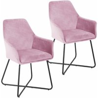 SVITA JOSIE Dining 2er Set Esszimmerstuhl Sessel Polsterstuhl Stoff Pink von SVITA