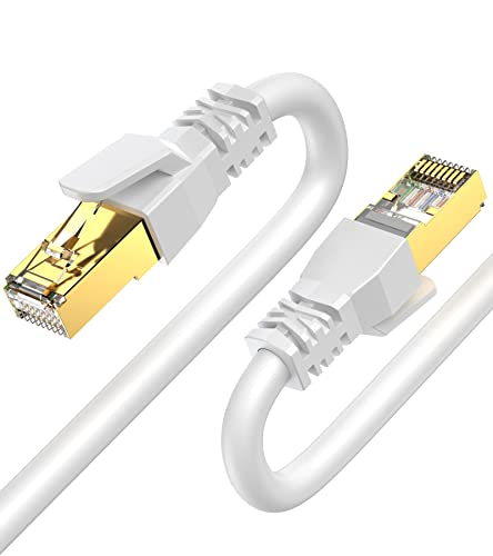 SWECENT Cat 8 LAN Kabel 2 m, 40Gbps Netzwerkkabel Hochgeschwindigkeits 2000MHz S/FTP Ethernet Kabel POE Gigabit RJ45 PVC Runde, Abgeschirmt in der Wand,im Freien,wetterfest für Router,Modem,Gaming von SWECENT