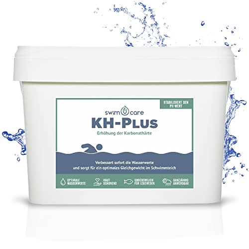 swimcare® KH-Plus - 5 kg - Erhöht die Karbonathärte in Schwimmteichen - Stabilere pH-Werte - Fördert das biologische Gleichgewicht im Teich und Naturpool von SWIMCARE