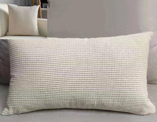 2er Set Sofa Kissenbezüge 50x70,Kissenbezug 45x45 Kissenhülle 40x70 Quadrat 40x60 Dekokissen Bezug 30x50 Rechteck Pillow Cases，Abnehmbare Waschbar Moderne Pillowcase ( Color : Beige , Size : 40x70 cm von SWJ-swjssb