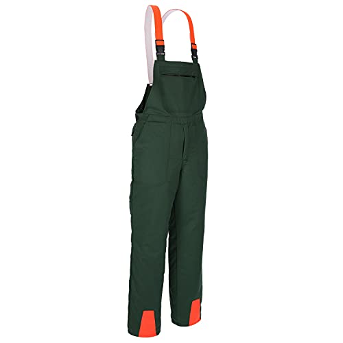 Profi Schnittschutzlatzhose KWF Latzhose Schnittschutzhose Forsthose- Gr. 110, Grün Orange von SWS Forst GmbH