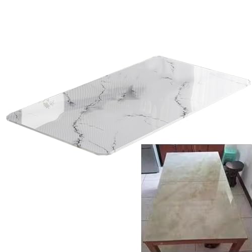 Glasplatte für Tischplatte, Glasplatte Rechteckig, Schutzplatte mit 8mm Sicherheitsglas, Platte Aus Gehärtetem Glas In Marmoroptik, Ideal Als DIY Glastisch Tisch Glas Platte(Color:B,Size:100x60cm) von SXKJQER