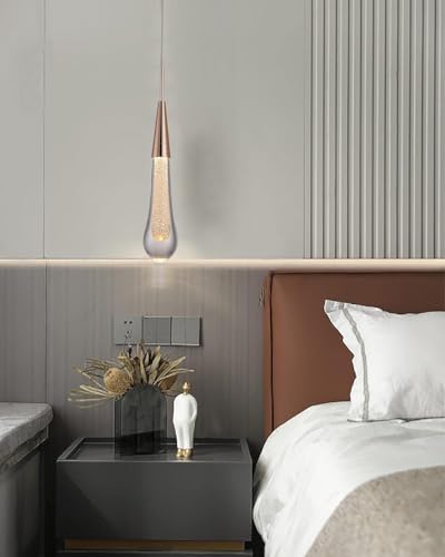 Moderne Kristall Pendelleuchte, Wassertropfen Kreative Hängelampe, HöHenverstellbare Goldene Decke HäNgende Pendelleuchte, FüR KüCheninsel Schlafzimmer Esszimmer Nachttischlampen,neutral light 4000K von SXLXQM