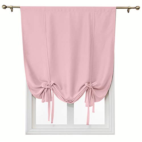 Raffbarer Verdunkelungsvorhang, Schattenvorhang, Fensterbehandlung, Stangentasche, lichtabdunkelnd, römischer Schatten für Schlafzimmer, kleines Fenster (rosa, 60 × 140 cm) von SYLC