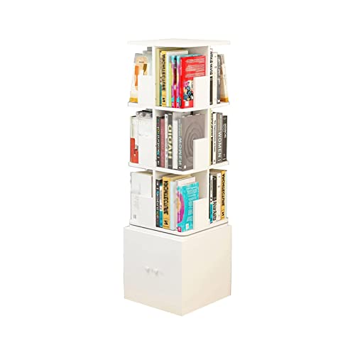 SYLUOQP Bücherregal Librería, drehbares Bücherregal mit Stauraum, baumförmiges Bücherregal mit Tür, freistehender 360-Grad-Aufbewahrungsschrank, offene Regale für die Wohnzimmerdekoration von SYLUOQP