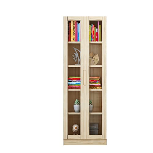 SYLUOQP Massivholz-Bücherregal, Kinder-Bücherregal mit Glastür, Aufbewahrungsschrank aus Kiefernholz für Wohnzimmer. Keine Tür von SYLUOQP