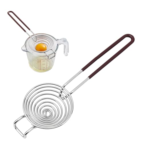 Eiertrenner Edelstahl,Eigelbtrenner mit Griffen,Eiweiß Trenner Große Kapazität,Egg Separator Leicht zu Reinigender,Teiler Filter Einfache Aufbewahrung für Küche Backwerkzeug KüchenzubehöR von SYQZMYA