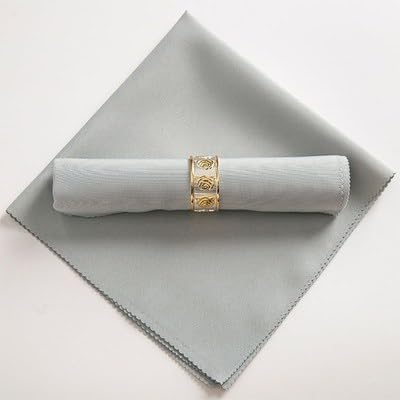 Stoffservietten, 8er Pack weiche Stoffservietten Silber grau Servietten 48x48cm Serviette Tischdekoration Tischservietten Wiederverwendbare für Hochzeitsszene, Geburtstagsfeier Weihnachten von SYSUII