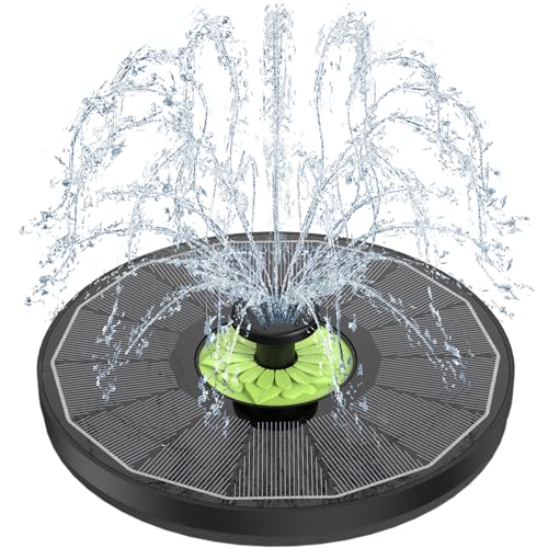 SZMP Solar Springbrunnen, 2024 Neue 3.5W Glas Solar Teichpumpe mit 7 Düsen & 4 Fixe Rohre Solar Wasserpumpe Solar Schwimmender Fontäne Pumpe für Garten, Teich, Vogel-Bad (Schwarz) von SZMP