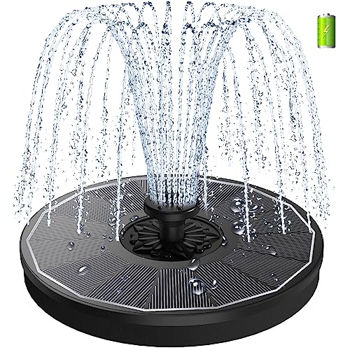 SZMP Solar Springbrunnen mit 3.5W 100% Glas,2024 Upgraded Solar Teichpumpe Eingebaute 2000mAh Batterie Wasserpumpe Solar Schwimmender Fontäne Pumpe mit 8 Effekte für Garten,Vogel-Bad,Fisch-Behälter von SZMP