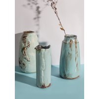 Keramik Ikebana Vasen Set, Moderne Vase, Handgemachte Blumenvase, Raku Vabi Sabi, Dekoration, Einweihungsgeschenk, Weihnachtsgeschenk von SaGaPotteryUkraine