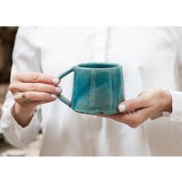 Blauer Keramikbecher, Rustikale Becher, Kaffeebecher, Keramikbecher Handgemacht Niedlich, Großer Trinkgefäße Barware, Teebecher, Hausgeschenke von SaGaPotteryUkraine