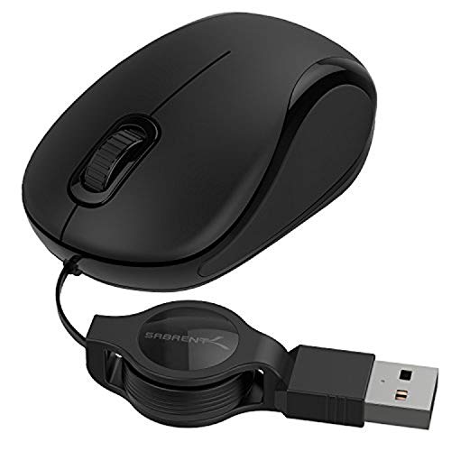 Sabrent Maus, USB Maus mit Kabel, kleine Computer Maus,(1200 DPI) Optische Mini Kabelgebundene Maus for, PC, Gaming, Desktop, Mac, Laptop, mackbook, ideal für unterwegs, Schwarz (MS-OPMN) von Sabrent