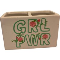 Girl Power Keramik Vase Oder Schreibtisch Caddy von SabrinklesFinds