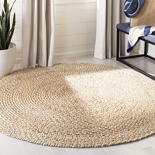 SAFAVIEH Naturfaser Teppich für Wohnzimmer, Esszimmer, Schlafzimmer - Natural Fiber Collection, Kurzer Flor, Natur, 91 X 91 cm von Safavieh