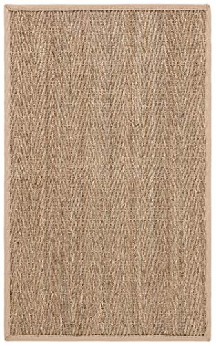 Safavieh Naturfaser Teppich für Wohnzimmer, Esszimmer, Schlafzimmer - Natural Fiber Collection, Kurzer Flor, Natur und Beige, 61 X 91 cm von Safavieh