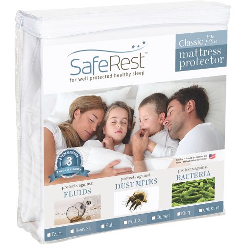 SafeRest Classic Plus Matratzenschoner für Queen-Size-Betten, extra lang, hypoallergen, 100 % wasserdicht, Vinylfrei von SafeRest