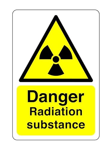 Warnschild mit Aufschrift "Danger Radiation substance" – Chemikalien, ätzend, giftig, Warnung – selbstklebender Aufkleber mit hoher Klebekraft (300 mm x 200 mm), Sichtabstand innerhalb von 7 m. von Safety First Display LTD