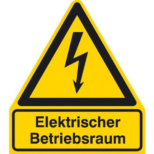 Warnschild Elektrischer Betriebsraum Kombischild, Alu, Gröߟe 21,00x24,50 cm von SafetyMarking