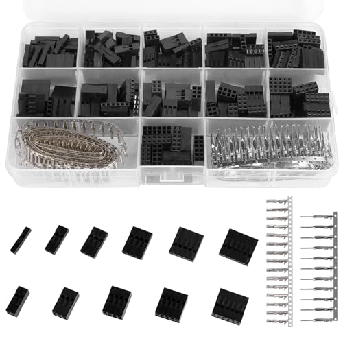 620teiliges 2,54mm Dupont Stecker Set, Rastermaß 1 2 3 4 5 6 Poliger JST SM Gehäusestecker, Dupont Buchse, Buchsenleiste, Crimp Klemmen Stecker Sortiment, Kabel Stecker Buchse Adapter von SagaSave