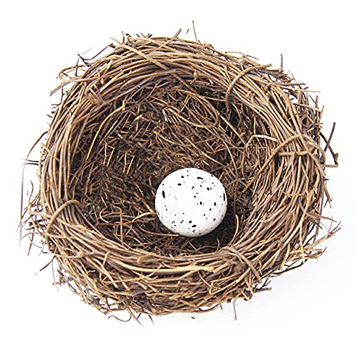 SagaSave Rattan Vogelnest Künstliche Vogel Nest mit Eier Dekorative für Weihnachten, Ostern, Partydekoration von SagaSave