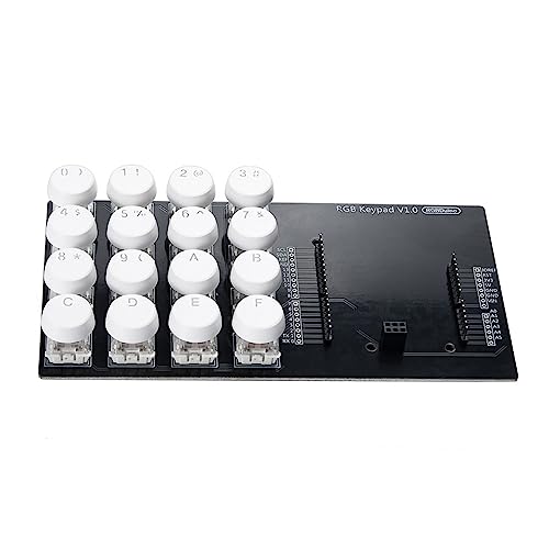 RGBDuino Keypad V1.0 4x4 Erweiterungsplatine DC5V mit Hintergrundbeleuchtung, weiße runde Tastenkappen, einfache Plug-and-Play-Lösung, RGBDuino Board von Saiyana