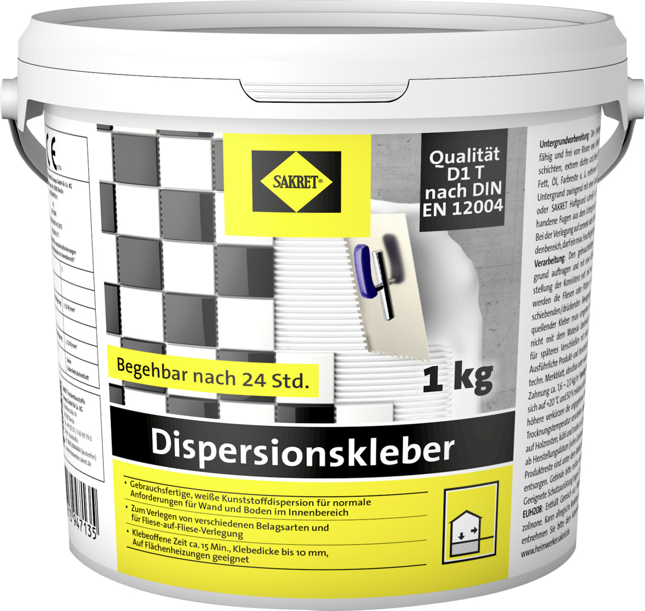 Sakret Fliesenkleber Dispersionskleber 1 kg von Sakret