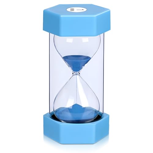 1 Minuten Sanduhr für Kinder, Glas Timer, Sanduhren Set Kinder, Timer können in Küchen, Sechseckiger Sanduhr-Timer, Spiel Requisiten, Timer können in Küchen, Zuhause, Blau. von Saleependent