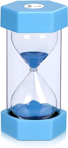 15 Minuten Sanduhr für Kinder, Glas Timer, Sanduhren Set Kinder, Timer können in Küchen, Sechseckiger Sanduhr-Timer, Spiel Requisiten, Timer können in Küchen, Zuhause, Blau. von Saleependent