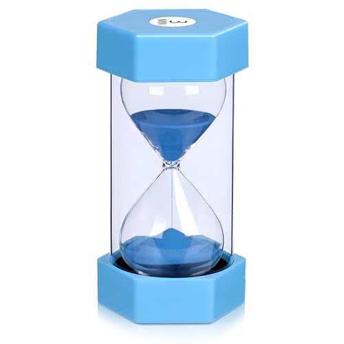 3 Minuten Sanduhr für Kinder, Glas Timer, Sanduhren Set Kinder, Timer können in Küchen, Sechseckiger Sanduhr-Timer, Spiel Requisiten, Timer können in Küchen, Zuhause, Blau. von Saleependent