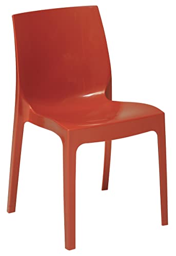SalesFever Sari Designer Stuhl, Kunststoff, Rot, Sitzhöhe ca. 45cm von SalesFever