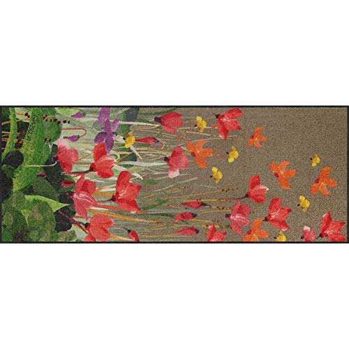 Salonloewe Rosina Wachtmeister Ciclamini 075x190 cm Läufer bunt Blumen farbig waschbar Wohn-Teppich Design von Salonloewe