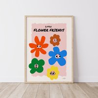 Blumen Wandbild Poster, Kinderzimmer Dekor, Mädchen Schlafzimmer Druck, Spielzimmer Baby Geschenk, Wandkunst von SaltedJamStore