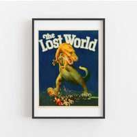 The Lost World Dinosaurier-Druck, Dinosaurier-Liebhaber-Weihnachtsgeschenk, Jurassic Park-Filmplakat | Trendige Wandkunst Wohndekor Vintage Film von SaltedJamStore