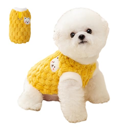Samuliy Hunde-Fleecejacke - Kleidung für kleine Hunde | Hundepullover für kaltes Wetter, gemütliche Hundejacke, Winter-Hundekleidung, Haustierpullover, Weste mit D-Ring für kleine Hunde von Samuliy