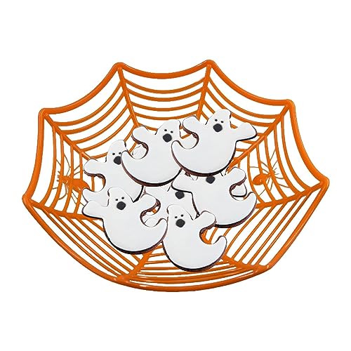 Samuliy Spinnennetz-Korbschalen, kreative Halloween-Süßigkeitenschüssel – Süßigkeiten-Servierkorb für Halloween-Partyzubehör, Halloween-Korb für Tag der Toten, Kesselschale von Samuliy