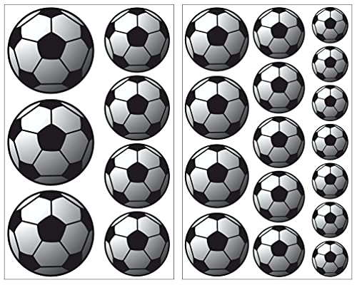 Samunshi® 23x Wandsticker Fussball Wandtattoo Kinderzimmer Mädchen Jungen Kinder Wandtattoo Babyzimmer Deko Junge Wall Stickers 2x 21x34cm von Samunshi