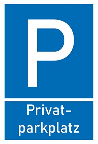 Samunshi® Aufkleber Privatparkplatz Blau - Schild Sticker Hinweisschild Warnschild Vorsicht - 5,3x8cm mehrfarbig von Samunshi