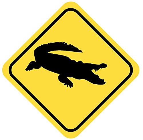 Samunshi® Krokodil Warnschild Warndreieck Aufkleber Achtung Vorsicht Tier - 8x8cm mehrfarbig von Samunshi