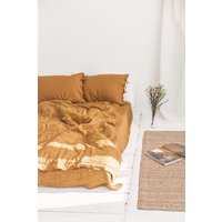 Leinen-Bettbezug Und Kissenbezüge, Leinen-Bettwäsche-Set, Leinen-Doona-Bezug Mit Kissenbezügen, Leinen-Bettbezug-Set von SandSnowLinen