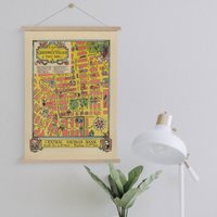 Greenwich Landkarte Von 1934 Gerahmt Leinwanddruck| Wand Kunstdrucke| Leinwandbild| Fertig Zum Aufhängen| Moderne Wandkunst| Vintage Wanddekoration von Sangalyos