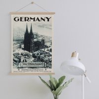 Hänger Gerahmt Leinwand Druck Von Vintage Deutschland Reise Werbung| Wand Kunstdrucke| Leinwandbild| Fertig Zum Aufhängen| Wanddekoration von Sangalyos