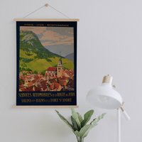 Hänger Gerahmt Leinwand Druck Von Vintage Jura Reise Werbung| Wand Kunstdrucke| Leinwandbild| Fertig Zum Aufhängen| Wanddekoration von Sangalyos