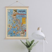 Philippinen Landkarte Von 1945 Gerahmt Leinwanddruck| Wand Kunstdrucke| Leinwandbild| Fertig Zum Aufhängen| Moderne Wandkunst| Vintage Wanddekoration von Sangalyos